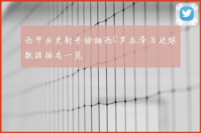 西甲历史射手榜梅西C罗本泽马进球数据排名一览
